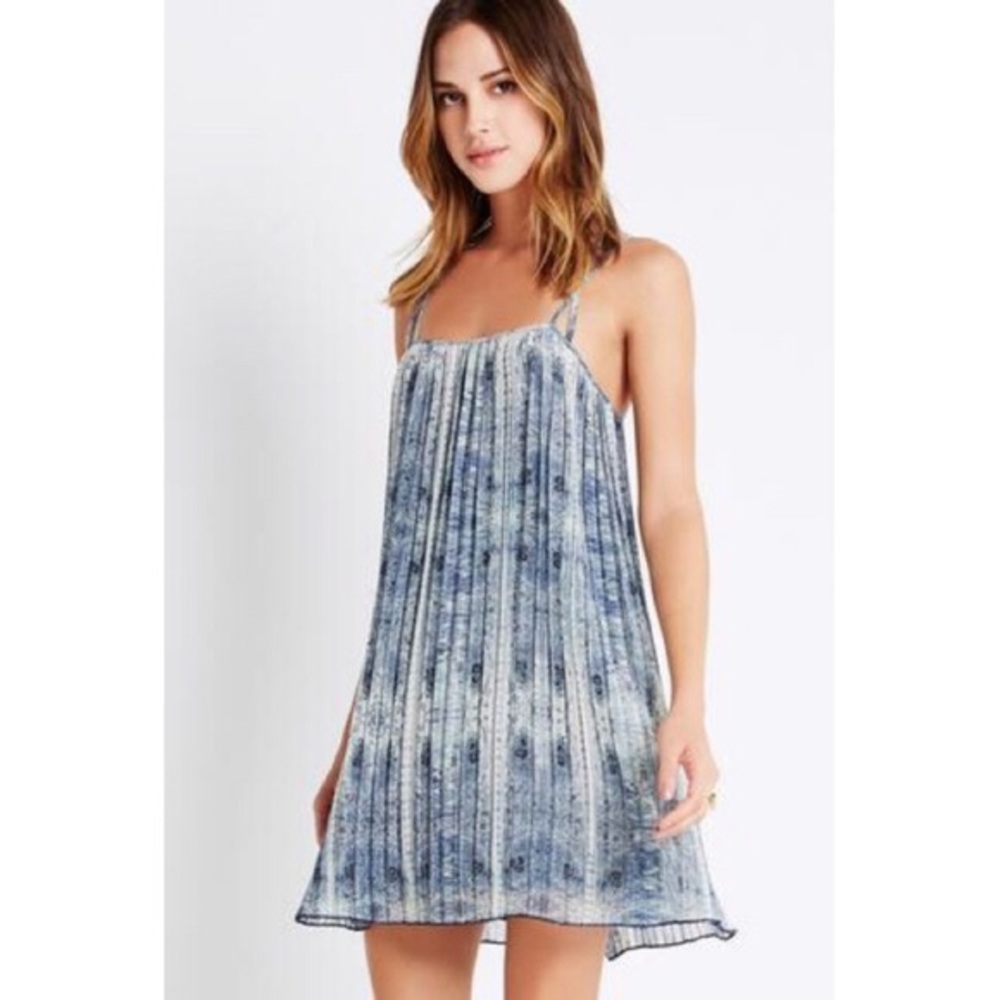 BCBGeneration blue pleated mini dress